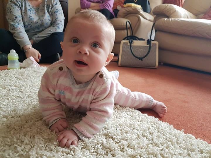 Six Month Old Baby Trying To Crawl