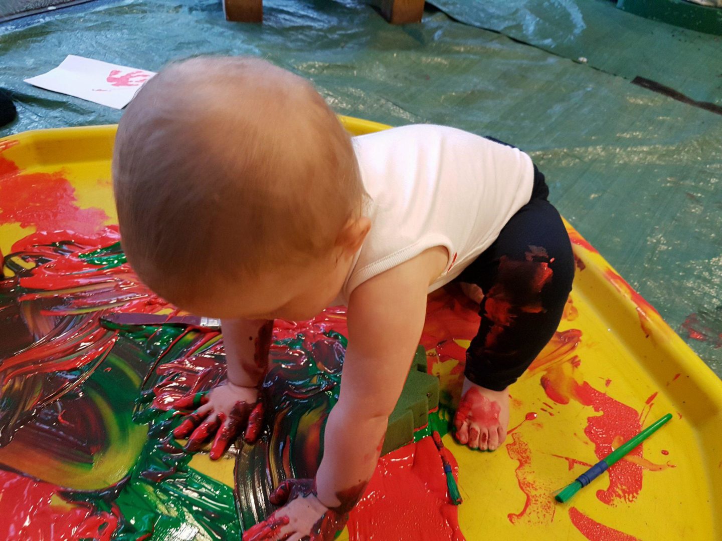 Christmas paint messy play