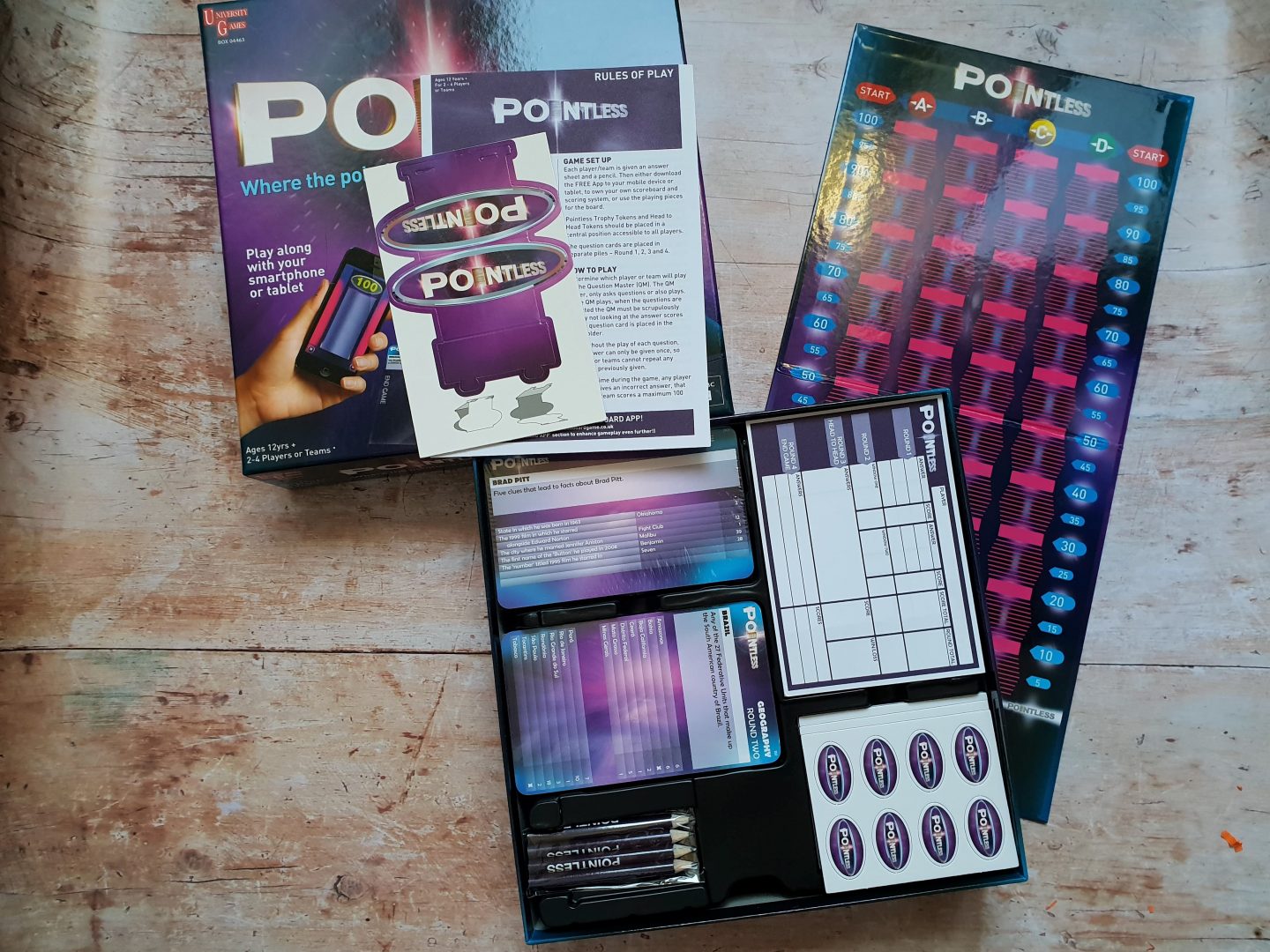 Pointless TV Show Board Game Featuring New Questions 2018 by University Games 