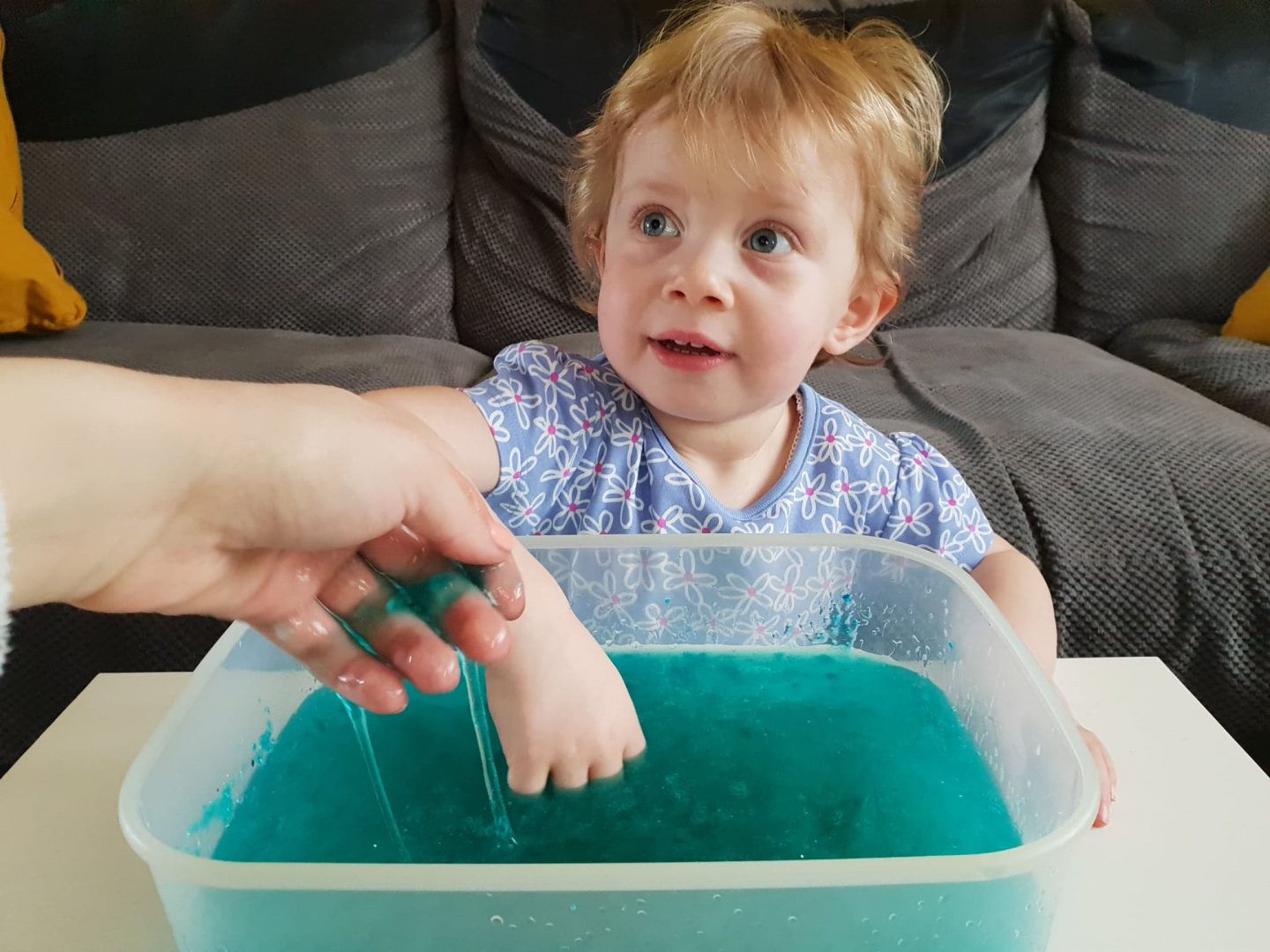 Playing with Glitter Slime Play