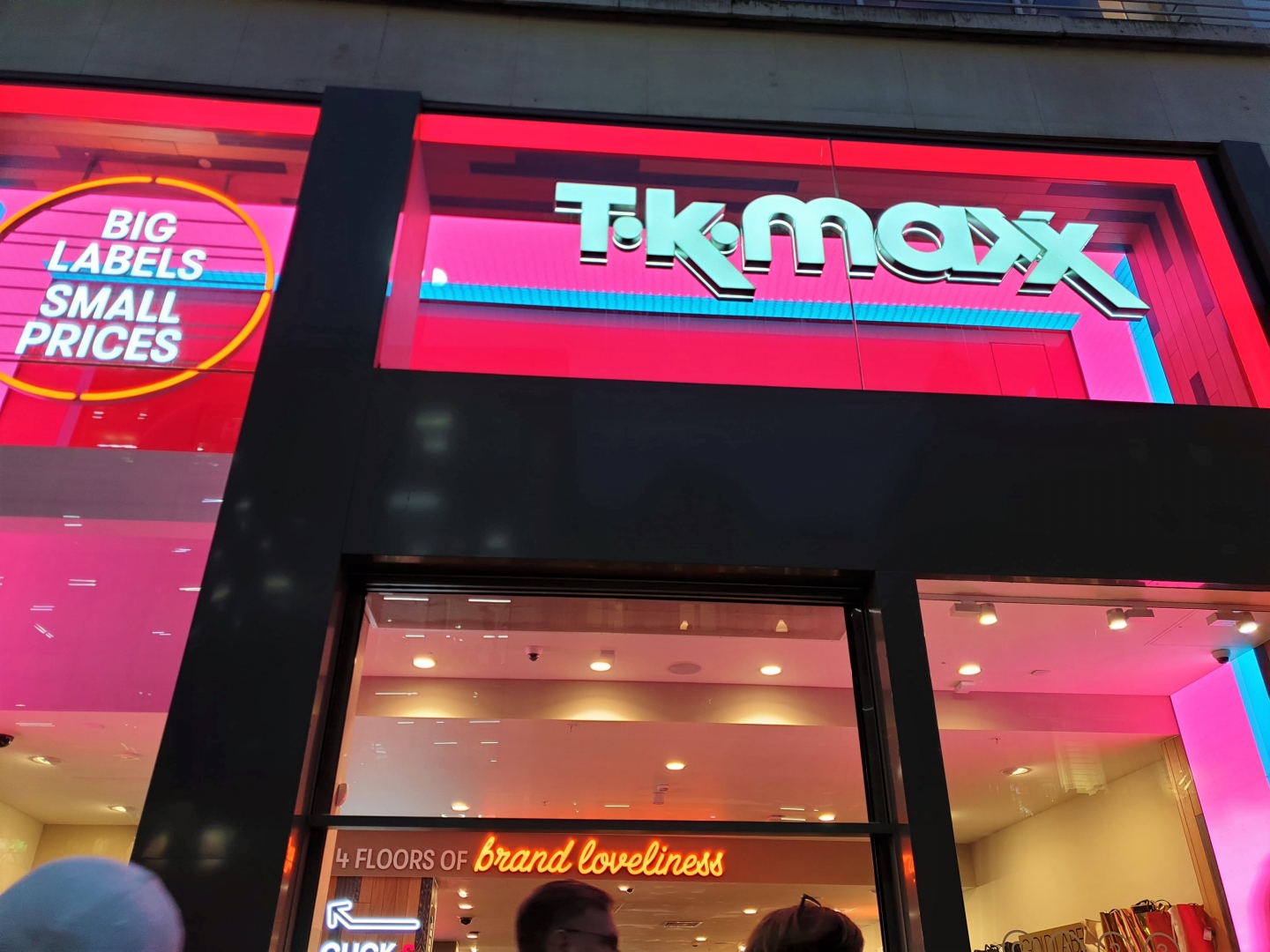 TK Maxx shop sign, Oxford Street, London