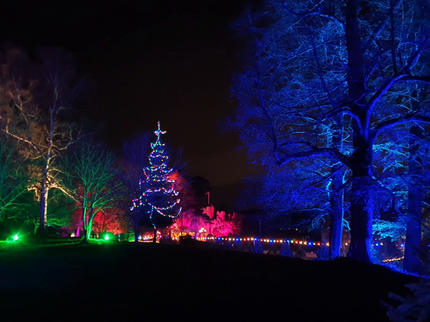 Twilight Christmas lights at Hever Castle