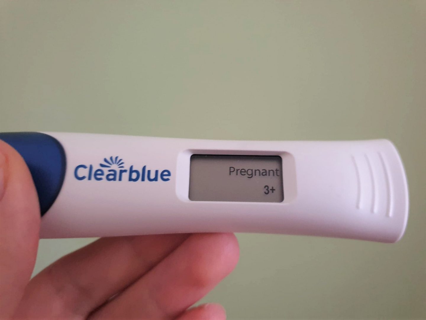 Positive Clearblue pregnancy test