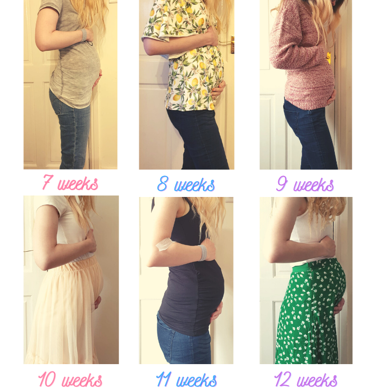 First trimester second baby bump photos