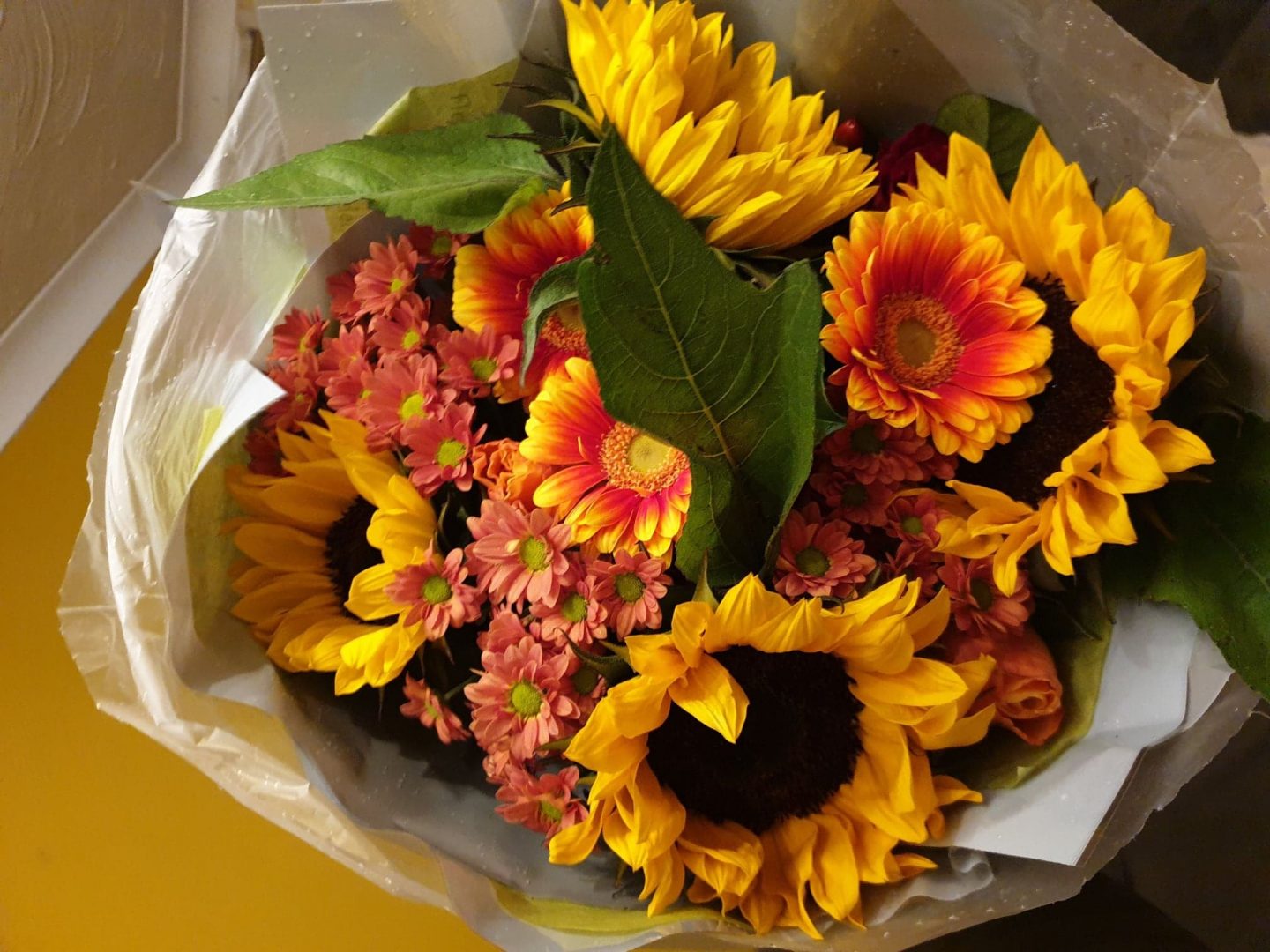 Flowers sent from friends after baby loss