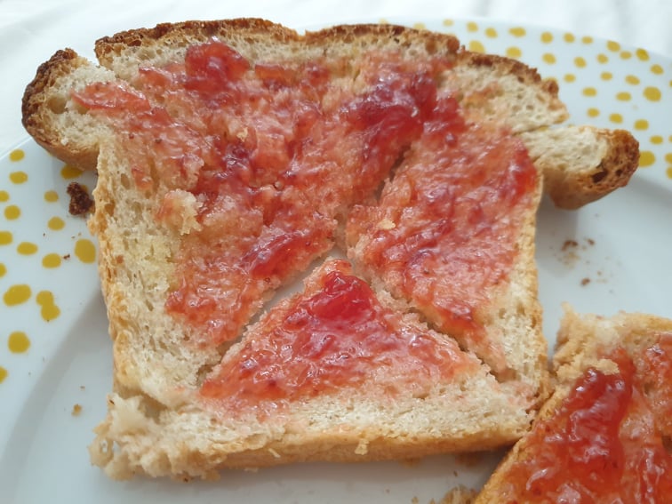 Homemade jam on toast