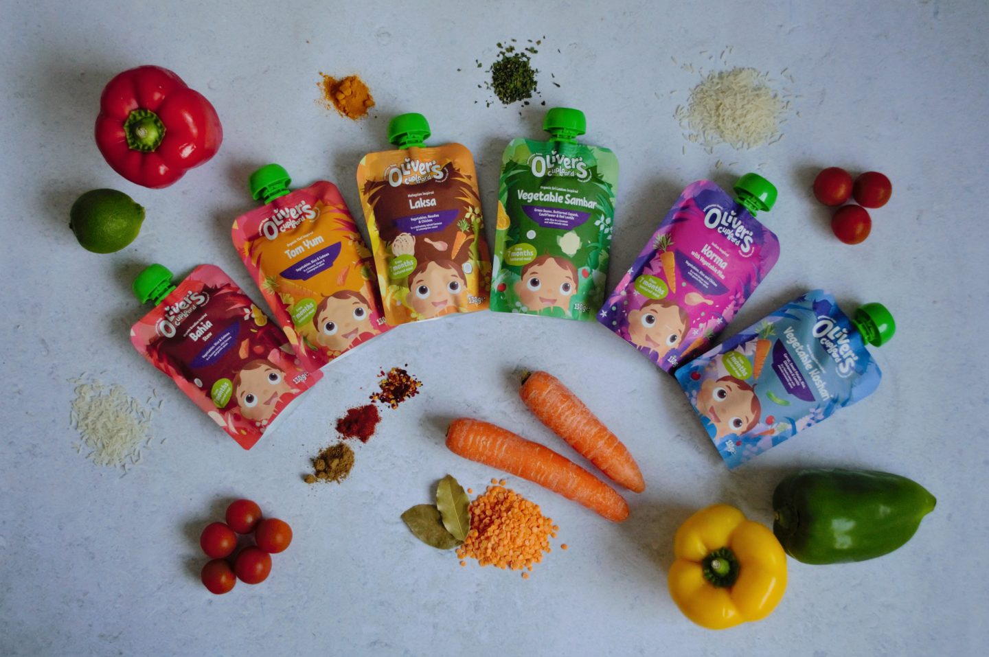 Oliver's Cupboard Baby Weaning Pouches flavours