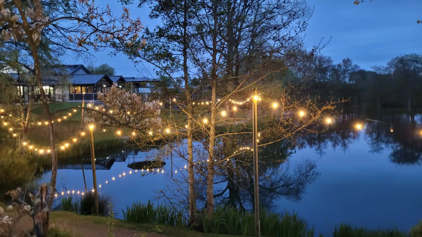Rookley Lakes caravan park at night